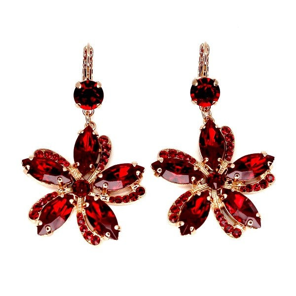 Crystal flower deals drop earrings