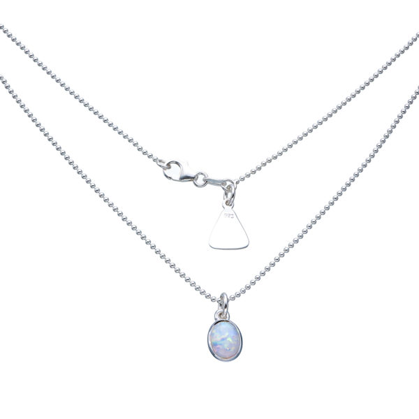 VON TRESKOW CELLINE CREATED SOLID OPAL OVAL SHAPE 40CM NECKLACE
