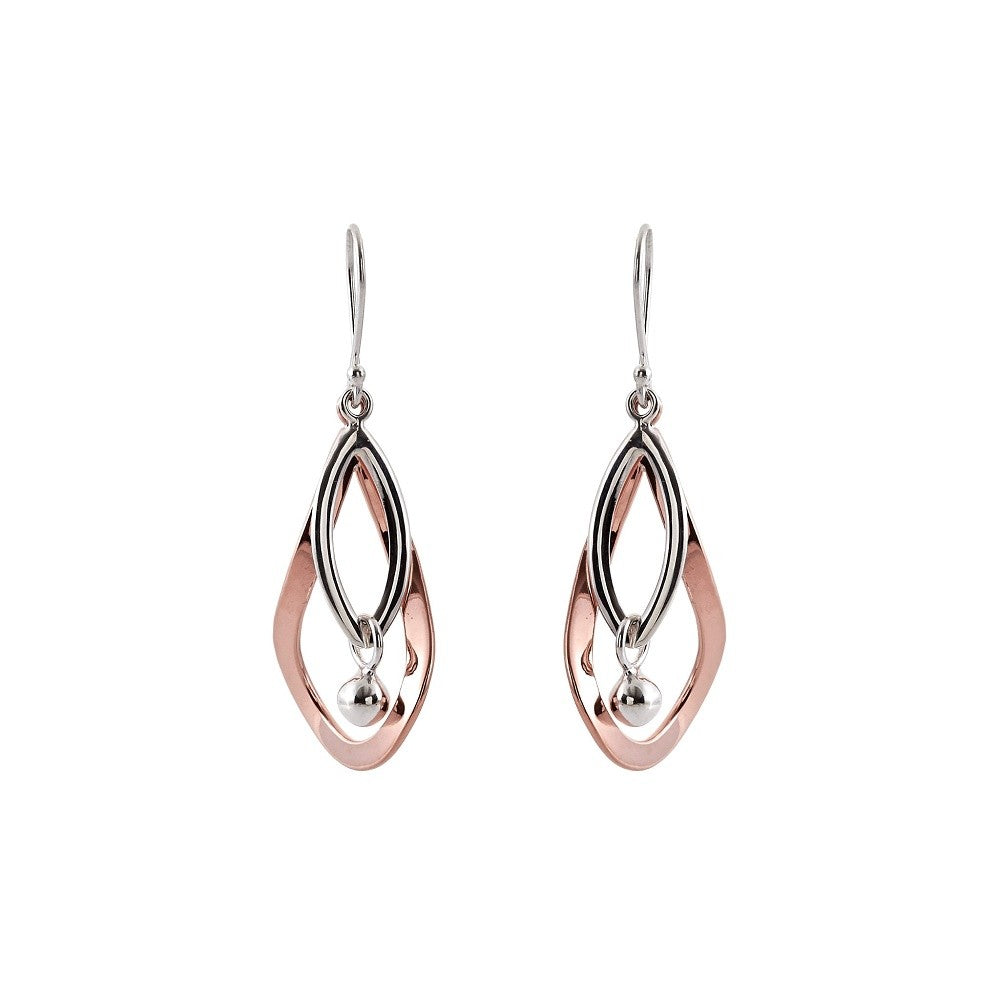 MEXICAN SILVER & COPPER TWISTED EARRINGS