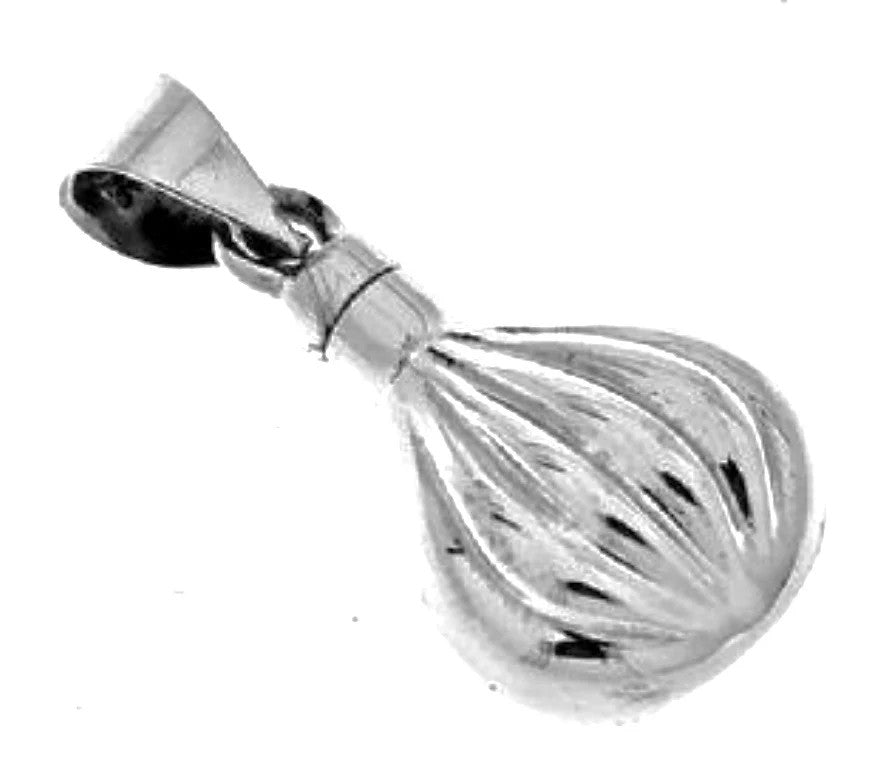 SILVER RIBBED DROP TREASURE BOTTLE PENDANT