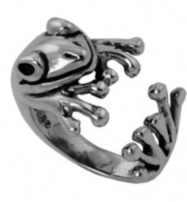 MEXICAN SILVER HAND MADE FROG RING 