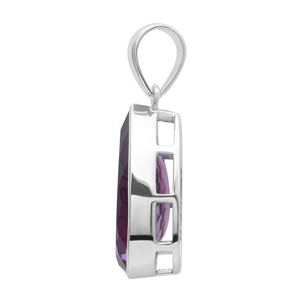 AMETHYST PEAR SILVER PENDANT