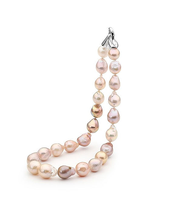 IKECHO NATURAL PINK BAROQUE NUCLEATED FRESHWATER PEARL STRAND [Le:45cm]