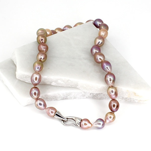 IKECHO NATURAL PINK BAROQUE NUCLEATED FRESHWATER PEARL STRAND [Le:45cm]