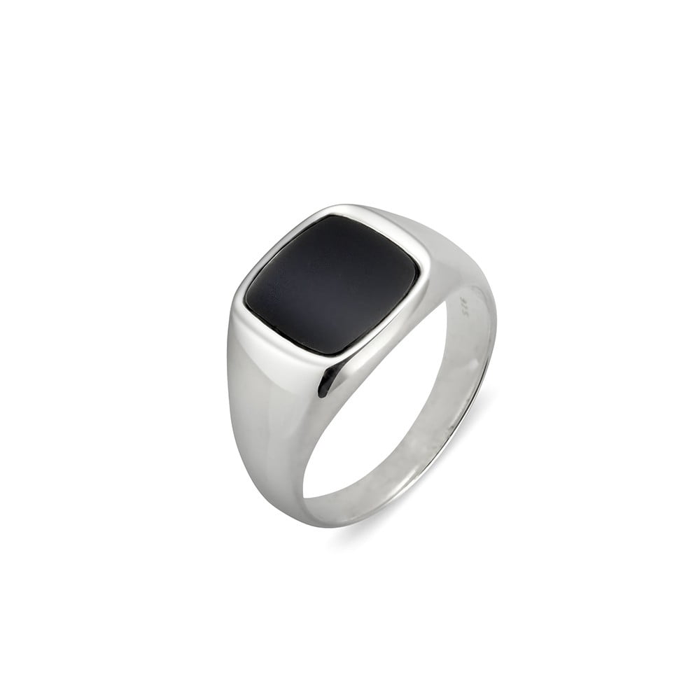 STERLING SILVER ONYX SIGNET RING