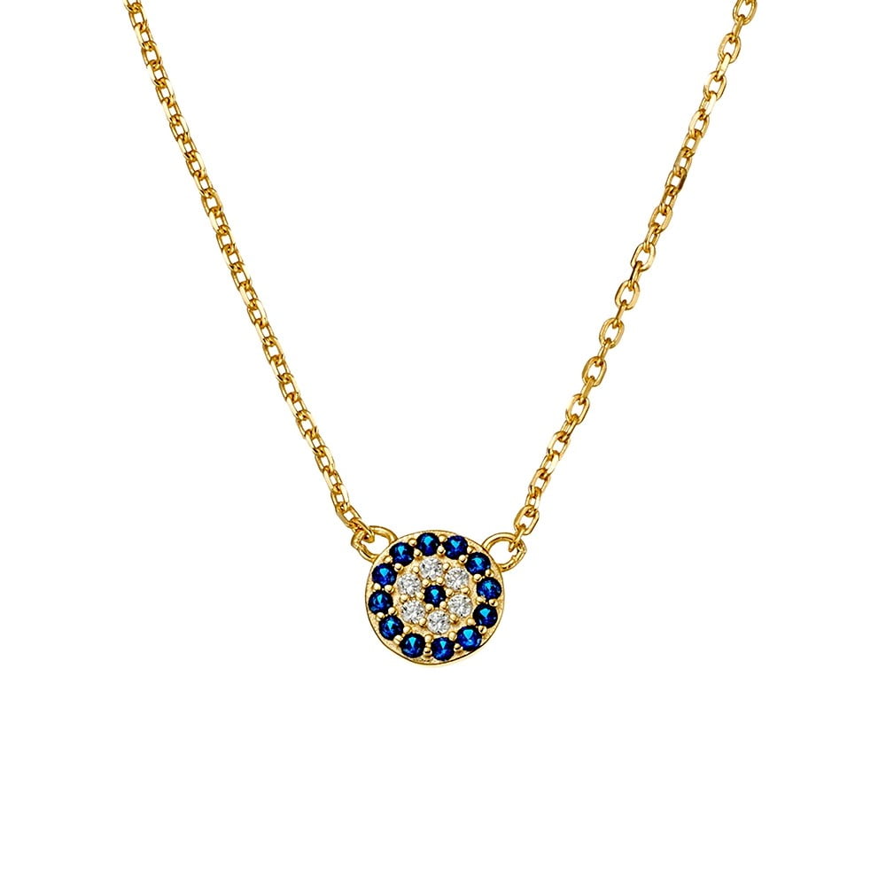 EVIL EYE SILVER-GOLD PLATED NECKLACE