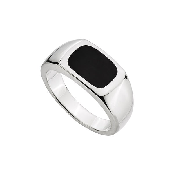 NAJO EXPEDITION MENS SILVER BLACK ONYX RING [Sz:11]