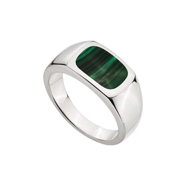 NAJO EXPEDITION MENS SILVER MALACHITE RING [Sz:11]