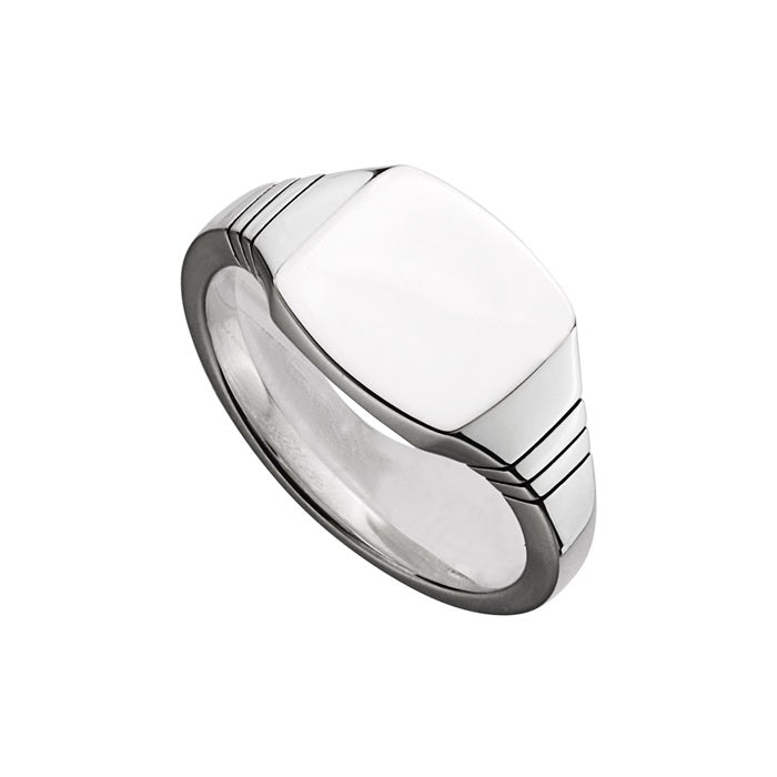 NAJO QUADRIS MENS SILVER SIGNET RING [Sz:9]