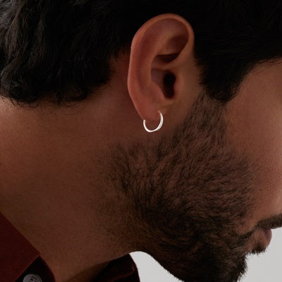 NAJO ZEPHYR MENS SINGLE SILVER EARRING