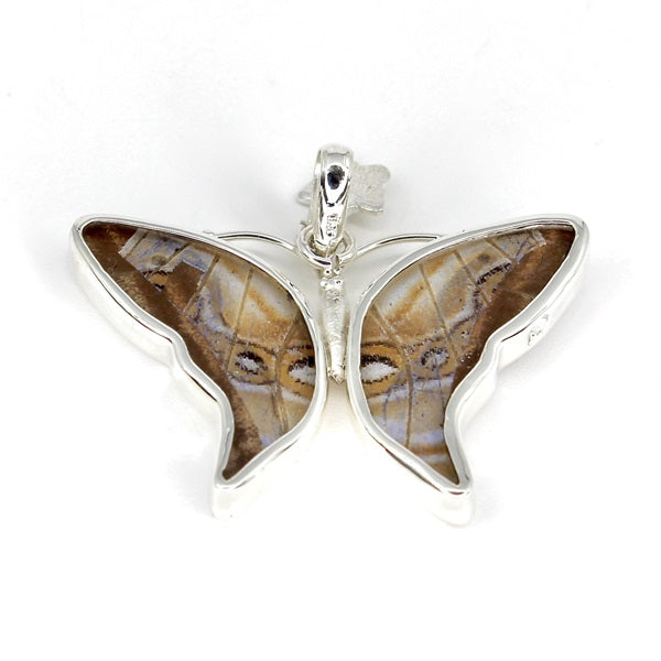 BUTTERFLY WING SMALL MORPHO/SULKOWSKY SILVER PENDANT