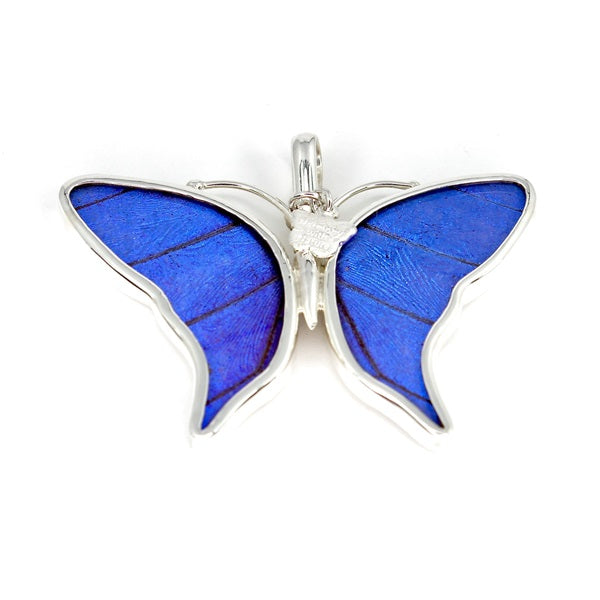 BUTTERFLY WING MEDIUM MORPHO SILVER PENDANT