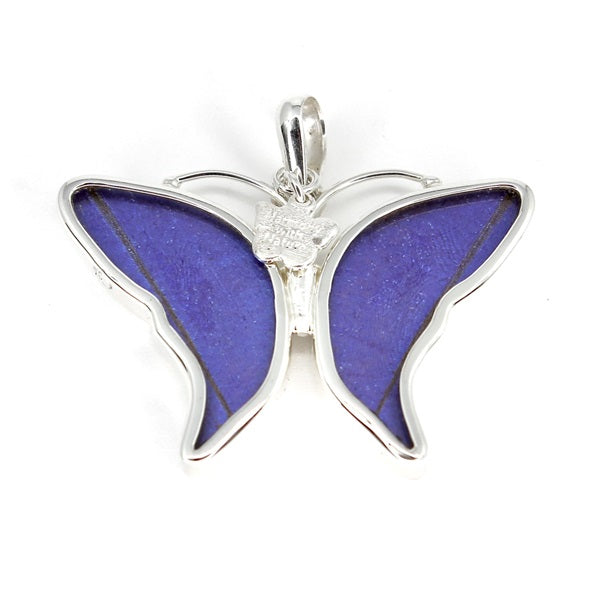 BUTTERFLY WING SMALL MORPHO SILVER PENDANT