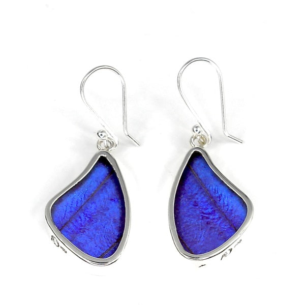 BUTTERFLY WING MEDIUM MORPHO SILVER EARRINGS