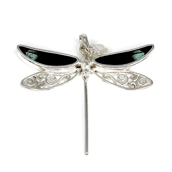 DRAGONFLY URANIA RIPHEUS SMALL SILVER PENDANT