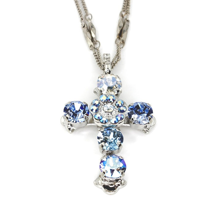 MARIANA LIVING DREAMS AND VISIONS CRYSTAL R/P CROSS NECKLACE