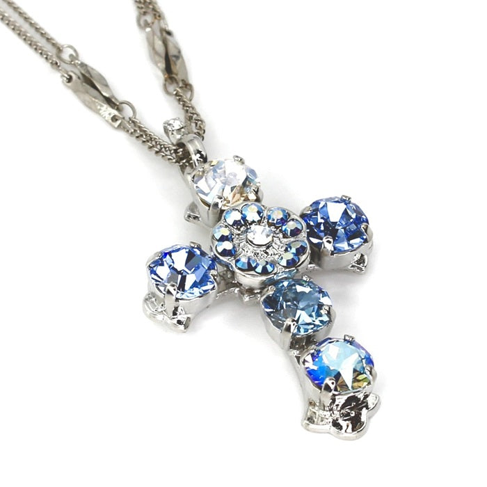 MARIANA LIVING DREAMS AND VISIONS CRYSTAL R/P CROSS NECKLACE
