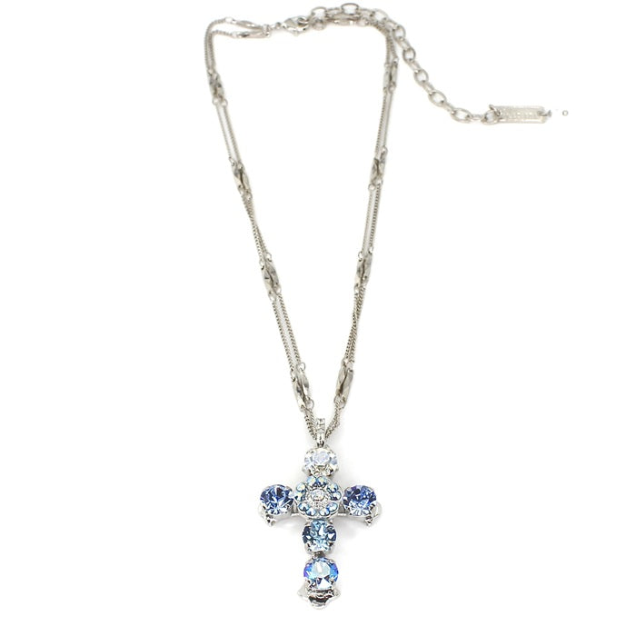MARIANA LIVING DREAMS AND VISIONS CRYSTAL R/P CROSS NECKLACE