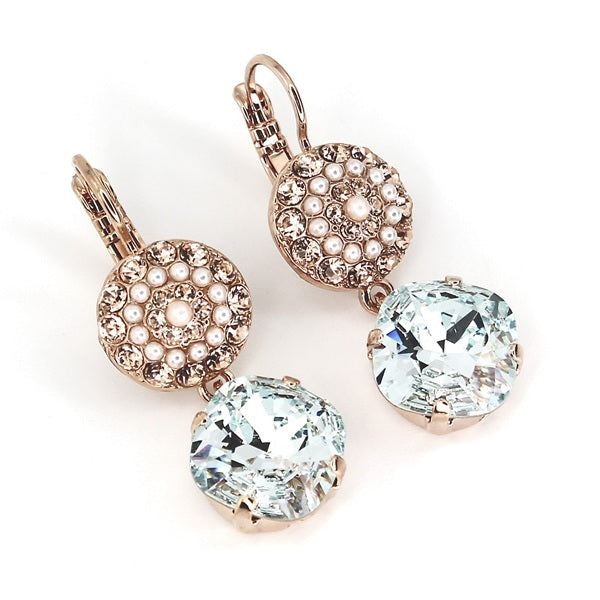 MARIANA MY TREASURES BLUE/ SEED PEARLS CRYSTAL EARRINGS