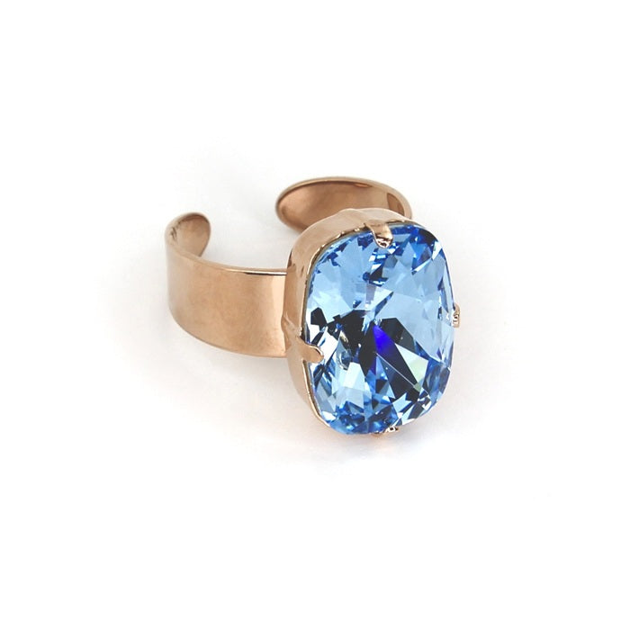 MARIANA MY TREASURES BLUE CRYSTAL COCKTAIL RING