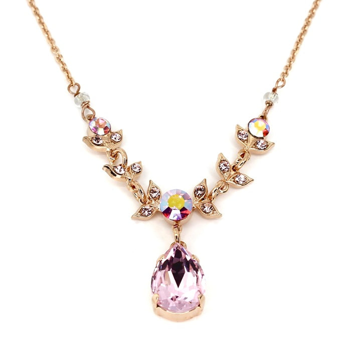 MARIANA PENELOPE'S BLUSH CRYSTAL TEAR DROP NECHKLACE