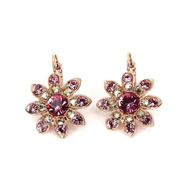 MARIANA PENELOPE'S BLUSH CRYSTAL FLOWER EARRINGS
