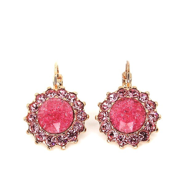 MARIANA PENELOPE'S BLUSH CRYSTAL FLOWER EARRINGS.