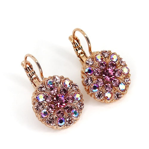 MARIANA PENELOPE'S BLUSH CRYSTAL ROUND EARRINGS