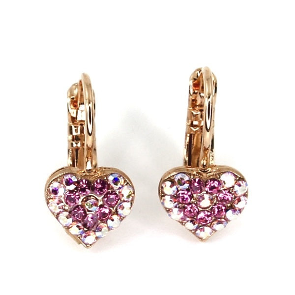MARIANA PENELOPE'S BLUSH PINK & AB CRYSTAL HEART EARRINGS