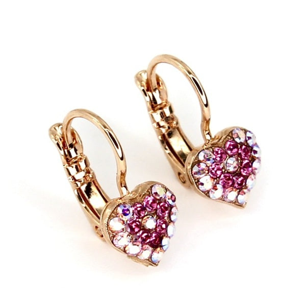 MARIANA PENELOPE'S BLUSH PINK & AB CRYSTAL HEART EARRINGS