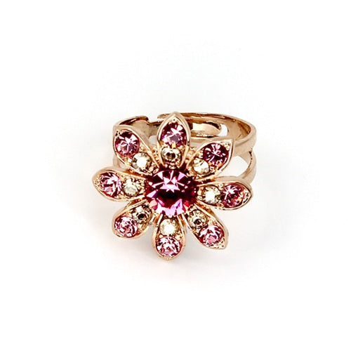 MARIANA PENELOPE'S BLUSH PINK FLOWER SHAPED CRYSTAL RING