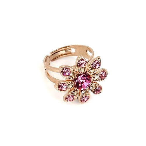 MARIANA PENELOPE'S BLUSH PINK FLOWER SHAPED CRYSTAL RING