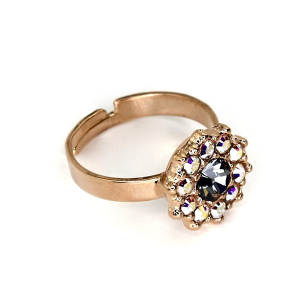 MARIANA SHADOW DANCER FLOWER CRYSTAL RING.