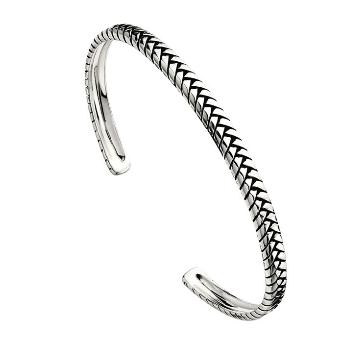 NAJO TESSERA MENS SILVER CUFF