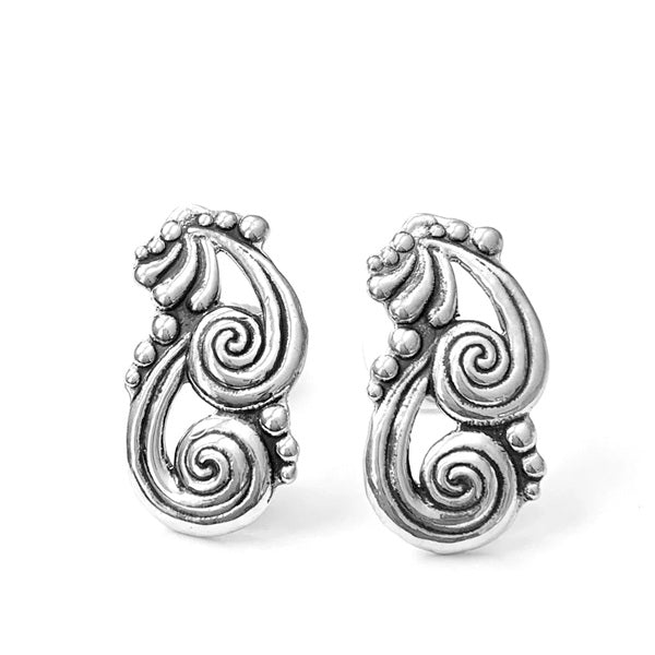 MEXICAN SILVER B/MARGOT SWIRL DROP EARRINGS