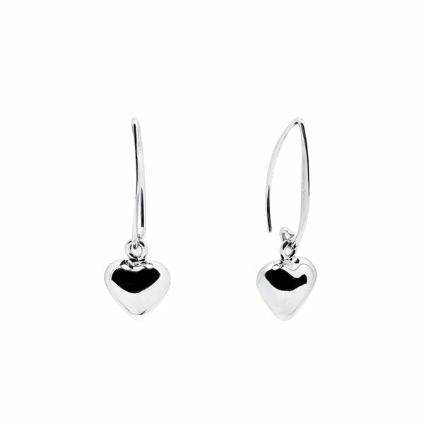 MEXICAN SILVER HEART DROP EARRINGS