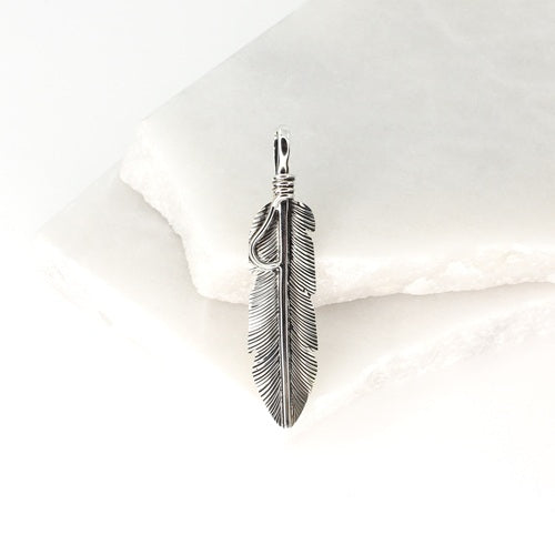 MEXICAN SILVER FEATHER PENDANT
