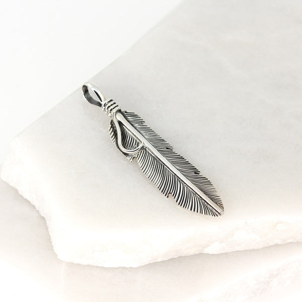 MEXICAN SILVER FEATHER PENDANT