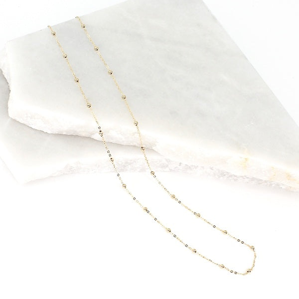 9CT GOLD BEAD STATION CHAIN – EFFORTLESS ELEGANCE