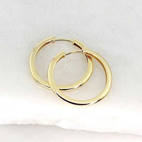 CLASSIC 9CT GOLD HINGED HOOP EARRINGS