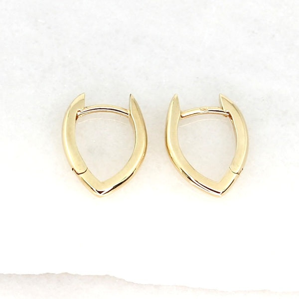 9CT GOLD POINTED STYLE HINGED HOOP EARRINGS