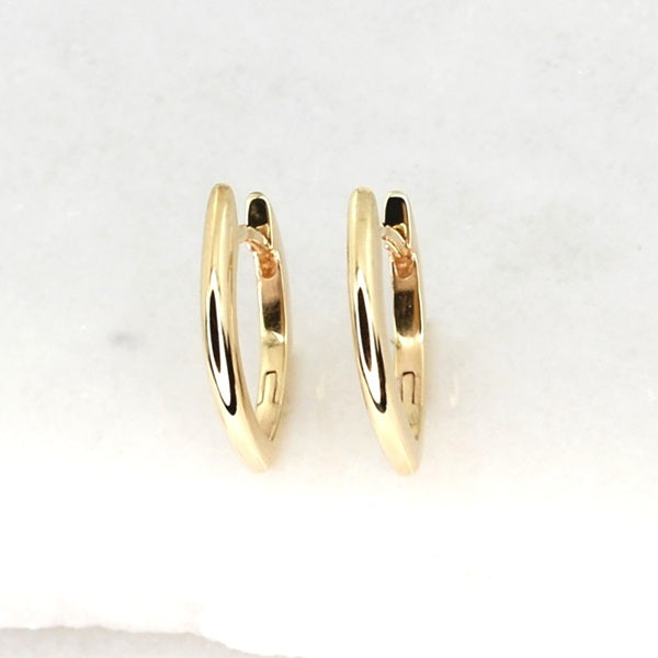 9CT GOLD POINTED STYLE HINGED HOOP EARRINGS