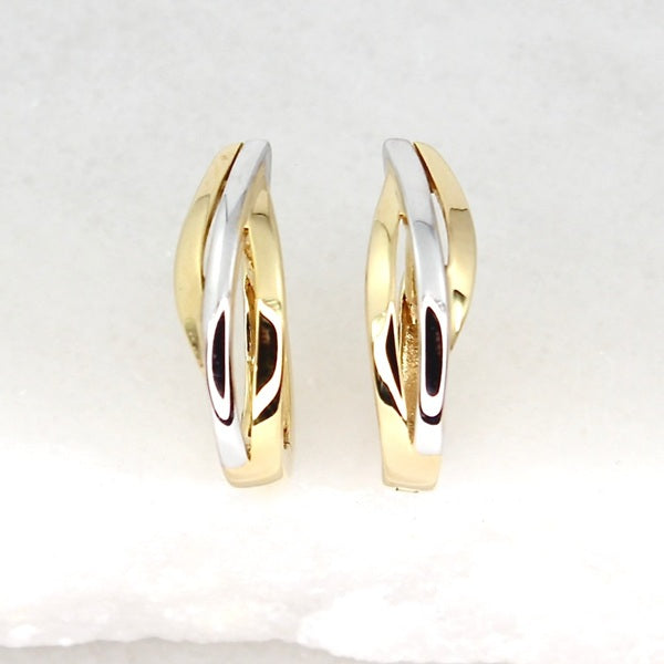 9CT YELLOW GOLD TWIST HUGGIE EARRINGS
