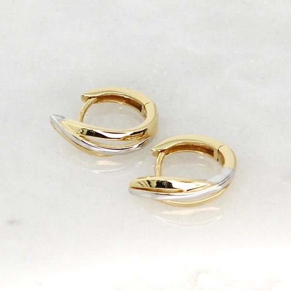 9CT YELLOW GOLD TWIST HUGGIE EARRINGS