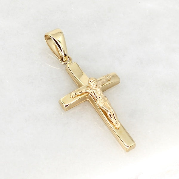 18ct YELLOW GOLD CRUCIFIX PENDANT