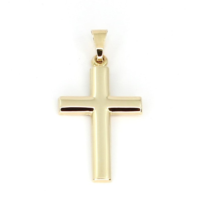 CLASSIC SOLID 18CT YELLOW GOLD CROSS PENDANT