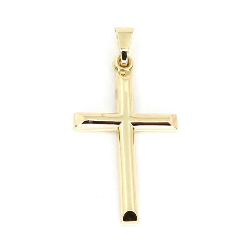 CLASSIC SOLID 18CT YELLOW GOLD CROSS PENDANT.