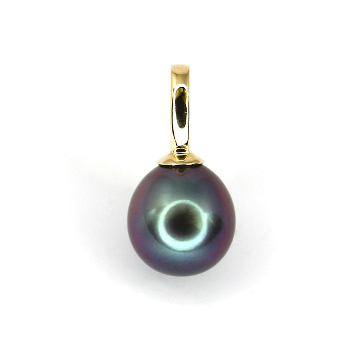 IKECHO NIGHT STAR 9ct YELLOW GOLD DROP TAHITIAN PEARL PENDANT