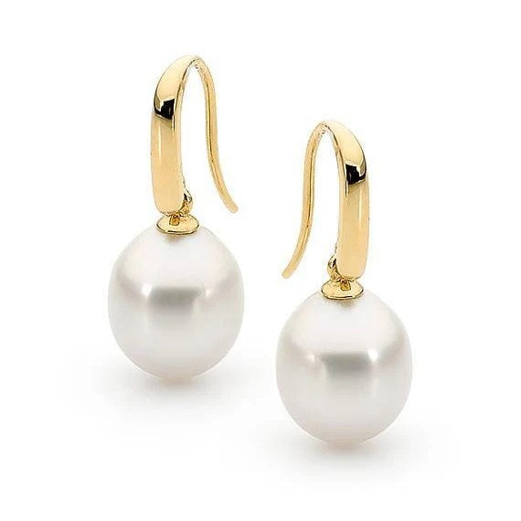 IKECHO 9ct Y/GOLD BROOME SOUTH SEA PEARL DROPS