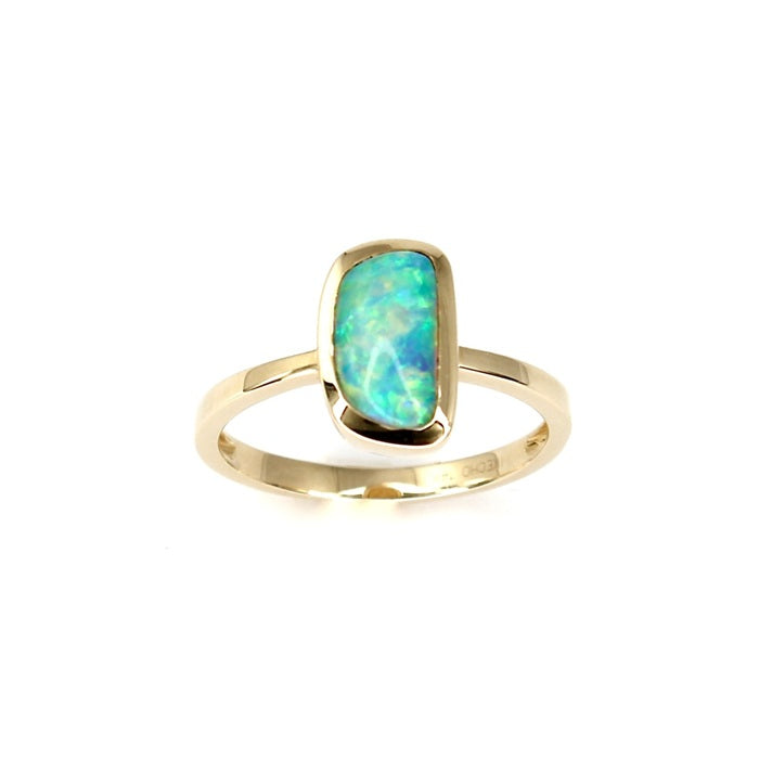 IKECHO 14ct Y/GOLD OPAL RING